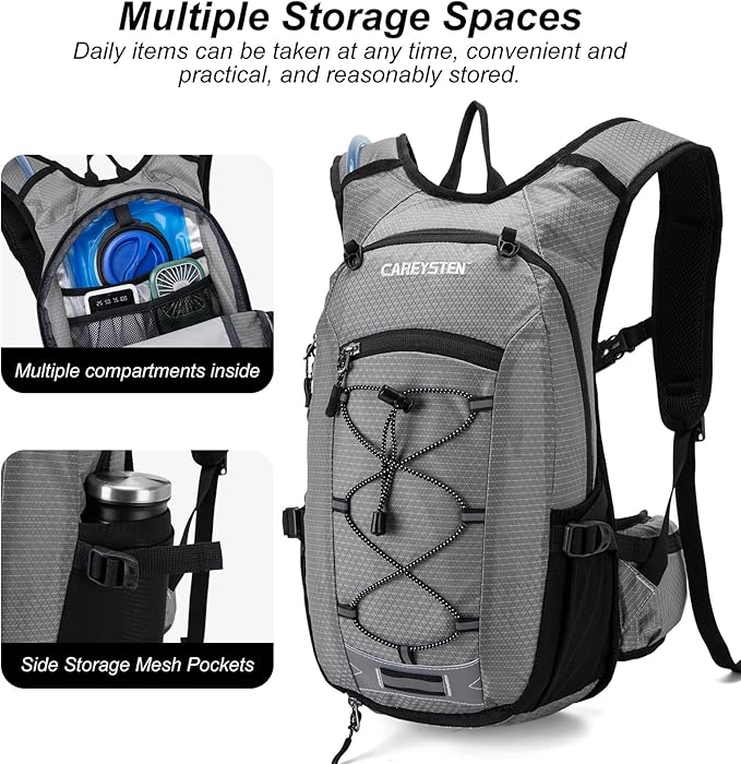 Hydration Backpack Cycling Backpack Women Running Backpack Water Backpack for Hiking Biking Backpack for Men Equipped with 2L Water Bag
