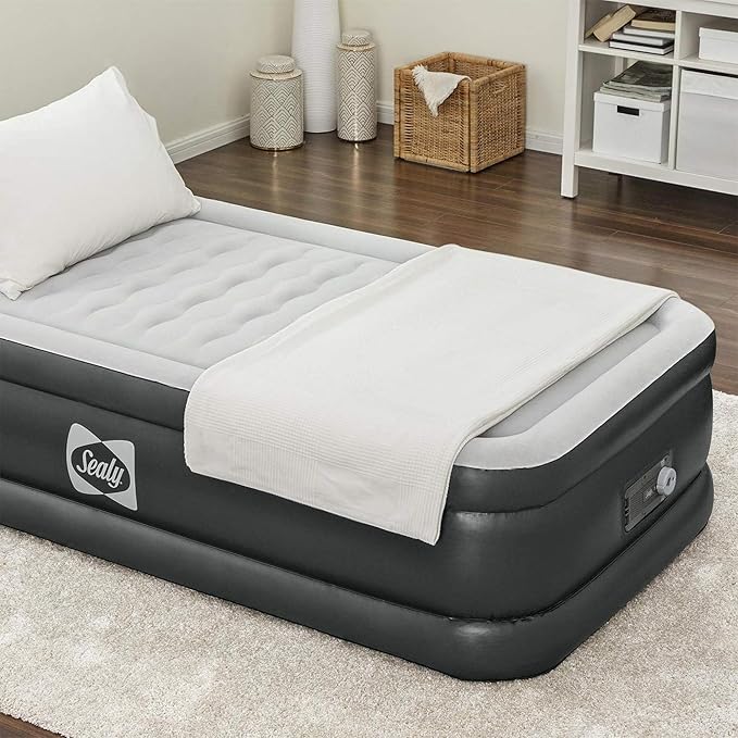 Sealy Tritech Twin Sized 20" Air Mattress Bed 2 Person w/Built-in AC Pump & Bag