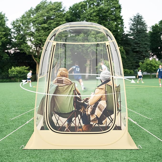 Goplus Sports Tent, Instant Pop up Weatherproof Shelter, Portable & Foldable Outdoor Clear View Bubble Tent w/Carrying Bag, Floor Mat, Watch Sports Events Camping