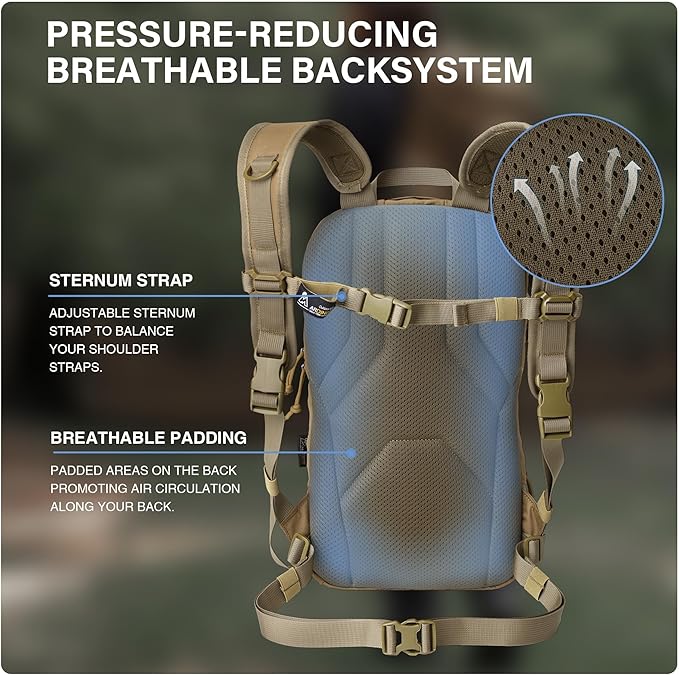 Mardingtop 15L Tactical MOLLE Hydration Backpack – Small Military Bag for Motorcycle, Hiking, Riding, Biking & EDC Daypack