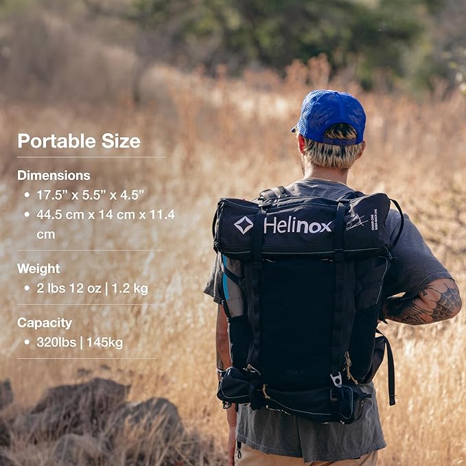 Helinox Chair One Highback (re) High-Performance Camping Chair,2.6lbs, Camping Chairs High Back, Packable, Portable Chair for Backpacking, Camping, Hiking, Travel, Black