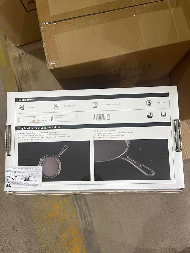 Fire-Maple Blackhawk 6" Cast Iron Skillet - Non-Stick Frying Pan with Even Heat Distribution for Bushcraft,Camping and Home Uses- Portable, Easy Storage - 600ml Capacity