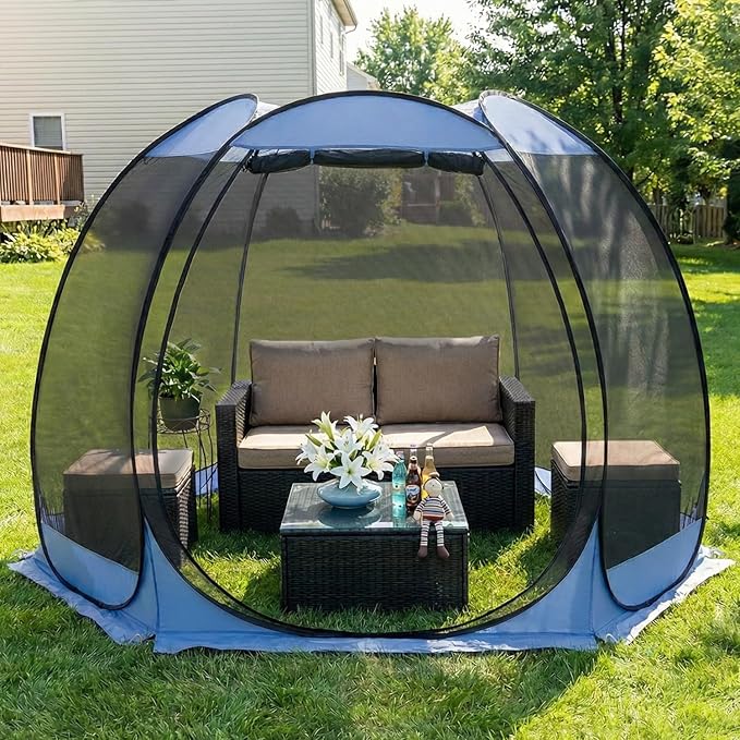 Alvantor® Pop Up Screen House Gazebo, Portable Mosquito Net Tent, UV Protected Sun Shelter for Patio, Backyard & Camping, Instant Setup for 2-10 People
