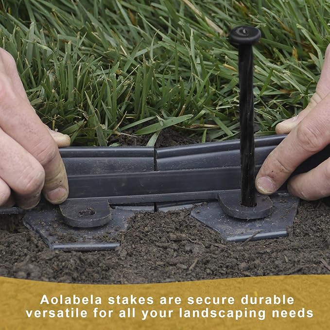 80 Pack 8 Inch Plastic Landscape Edging Anchoring Stakes Garden Lawn Yard Spikes Landscaping Stakes for Paver Edging, Weed Barrier, Tent, Artificial Turf