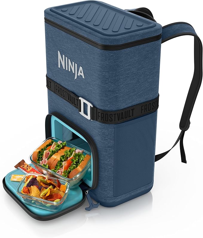 Ninja FrostVault Go Can Soft Cooler, 24/36 Can, Leak Proof, Built-In Cup Holder, 2 Ice Packs & Dry Storage Drawer, Polyester Insulation, Hiking, Camping, Picnic