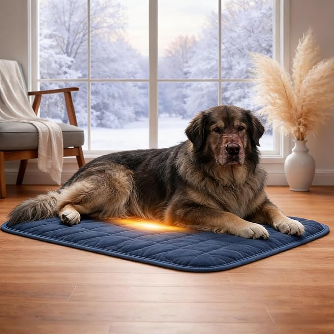 Thermal Reflection Pad for Dogs, Stop Joint Heat Loss – Restore Mobility & Comfort, Reflects Body Heat Back to Joints, No Electricity,Soft Sleeping Pad for Cold Floors, Washable (Blue, M)