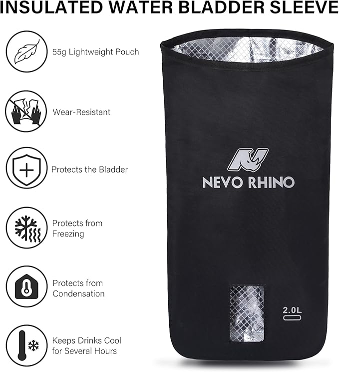 N NEVO RHINO 2PCS Water Bladder Insulator Bag, Protective Cooler Bag for 2L-3L Hydration Bladders, Insulated Water Bladder Sleeve Keeps Water Cool & Protects Bladders, Bladder is NOT Included