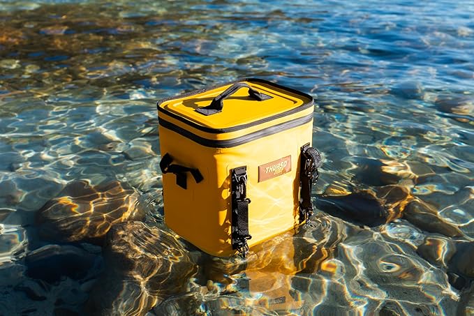 THURSO SURF Soft Cooler 24 Can Portable Ice Cooler Bag — 48 hr Insulation Leakproof & Airtight Waterproof Zipper Floating Beach Cooler for Travel Camping Kayak Paddleboard