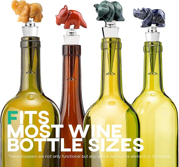 Homestia Bear Wine Stopper, Wine Gifts Birthday Gifts for Men Women, Bottle Stoppers for Wine Champagne, Vacuum Bottle Corks with Silicone, Christmas Women Gift Holiday Party