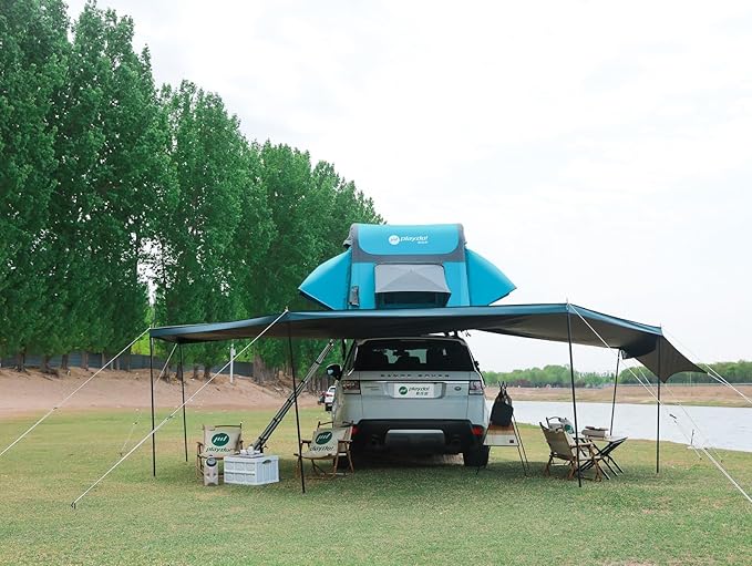 UNISTRENGH Truck Rooftop Tents Portable Inflatable Family Camping SUV Car Roof Top Tent with Skylight, Sun, Wind, and Waterproof SUV Truck Roof Tents