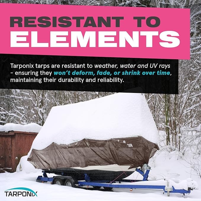 Super Heavy-Duty Brown Tarp 20' x 25' – 16 Mil Thick, All-Weather Waterproof Cover with Reinforced Edges and Sturdy Grommets