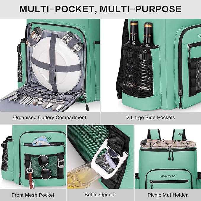 Large 52cans Waterproof Insulated Cooler Backpack for Men & Women, Leak Proof Backpack Cooler, Soft, 8Gal