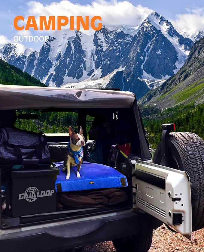 4 Inch GAIALOOP Extra Thick Memory Foam Camping Mattress, Roll Up Floor Sleeping Mat Camp Cot Mattress Pad Travel Camping Couch Bed for Guest Adults Side Sleepers