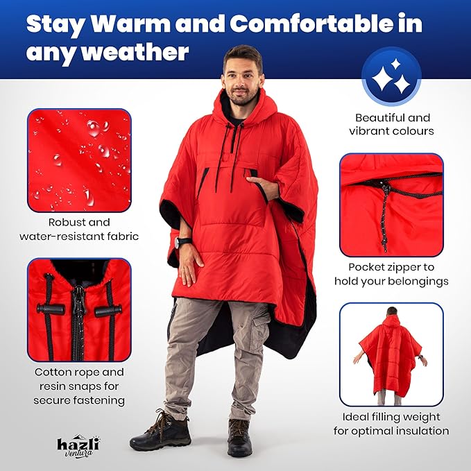 hazli Warm Camping Blanket - Stadium Blanket, Wearable Sleeping Bag Adult, Stadium Sack, Stadium Blankets for Cold Weather, Outdoor Sports Mom Essentials, Stadium Sak, Outdoor Blanket for Sports