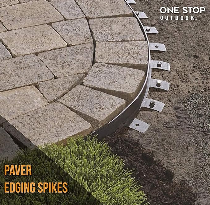 25-Pack Round Metal Landscape & Paver Edging Anchoring Stake, 12-Inch Length - Spiral Bright Spike Timber Nail, Tent Spikes, Camping, Trapping, Landscape, More (25)