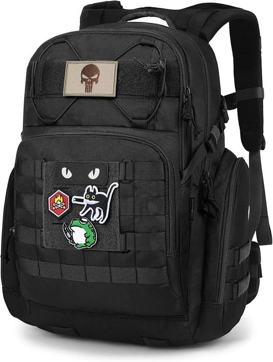 Mardingtop Military Tactical Backpack for Men 40L Molle Rucksack EDC Daypack for Hiking,Travel,Camping, Hunting(With 10Pcs Patches and 3Pcs Buckles)