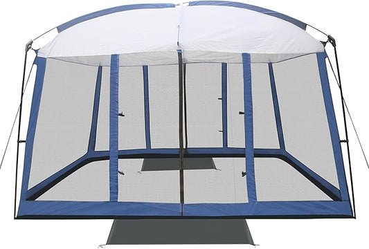 Backyard Expressions 11' x 9' Screen Tent - Blue Screen House for Backyard, Camping, Picnics and Tailgating - 914891