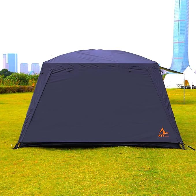KTT Extra Large Tent 12 Person,Awning Family Cabin Tents,2 Rooms,3 Doors and 3 Windows with Mesh,Straight Wall,Waterproof,Double Layer,Big Tent for Outdoor,Picnic,Camping,Family Gathering