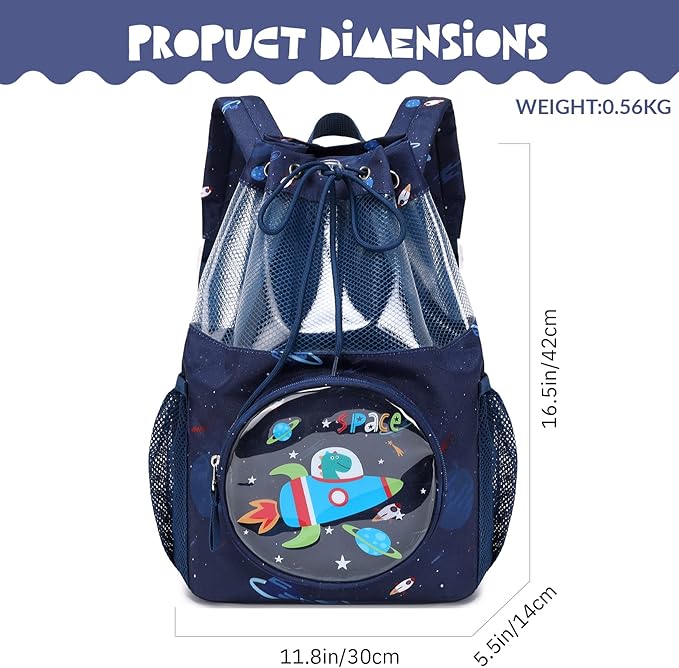 mygreen Drawstring Backpack Gym Cinch Bag for Swim Beach Sports Waterproof for Kids | for Swim, Beach, Sports