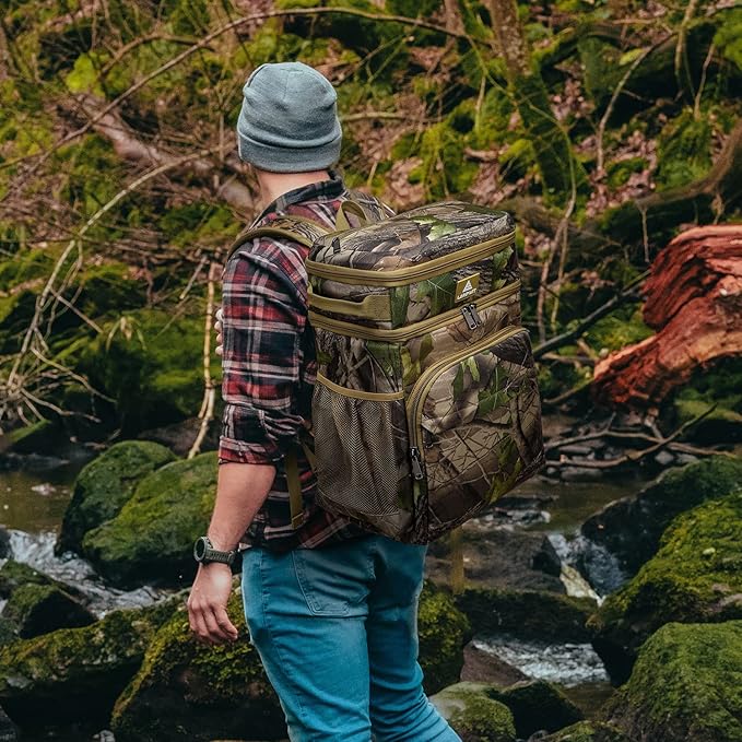 Laripwit 54/40 Cans Backpack Cooler Insulated Leak-Proof Large Cooler Backpack Double Deck Lunch Backpack for Men Women - Perfect Soft Cooler Bag for Tactical, Camping, Picnic, Beach, Hiking