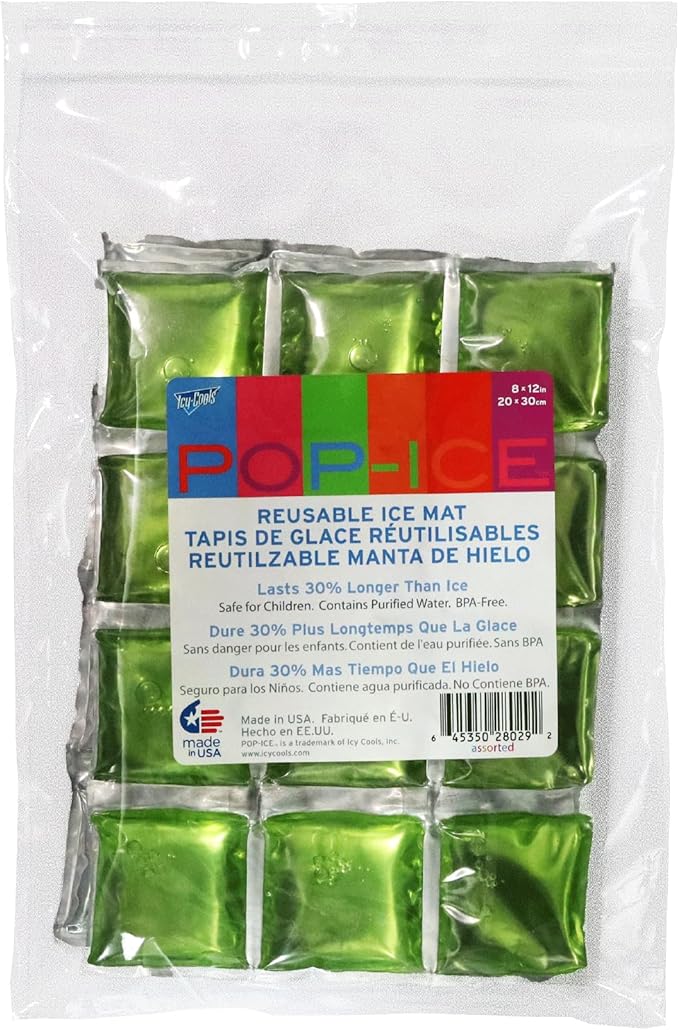 ICY-COOLS Reusable Ice Packs for Coolers - Flexible Ice Sheets, Flat and Long-Lasting for Camping or Lunch Boxes, 10x16 & 8x12, 1 or 3 Pack