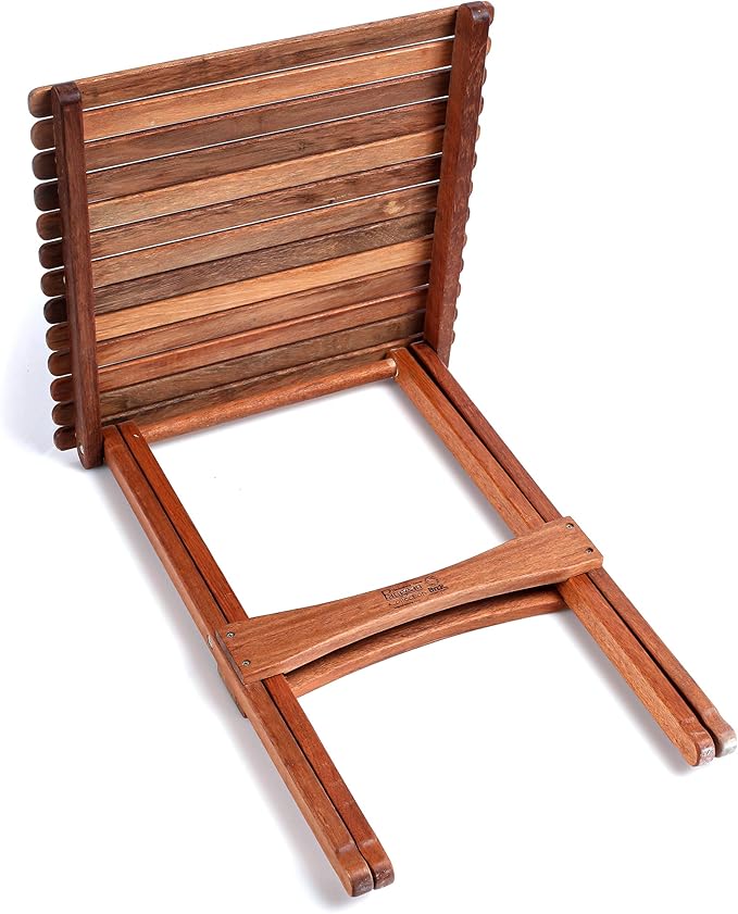 BYER OF MAINE Pangean Folding Wooden Side Table – 22" L x 20" W x 20" H, Folding Ash Wood Table for Patio, Porch, Balcony, Camping & Garden Use