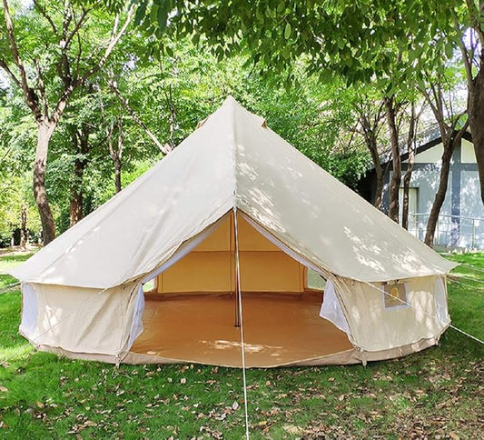 Outdoor Cotton Canvas Bell Tent 4 Seasons Tent for Family Travel Party and Hunting Camping Yurt Tent