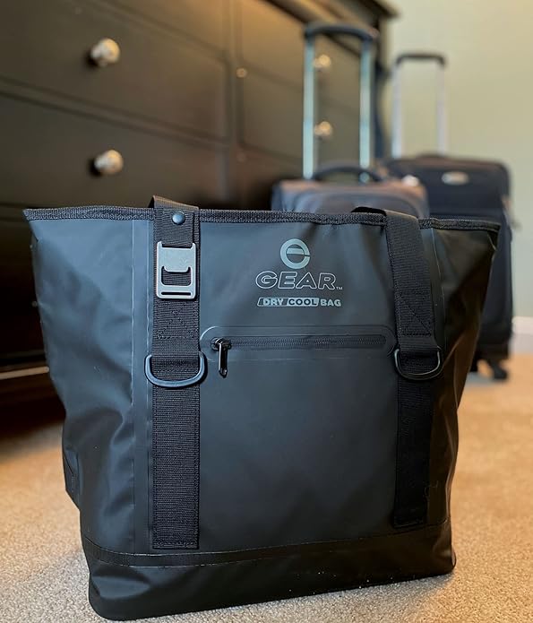 Enthusiast Gear Dry Bag Cooler Tote – Collapsible, Waterproof and Leak-Proof Soft Sided Cooler Bag - Pool, Beach - 20 or 36 Cans
