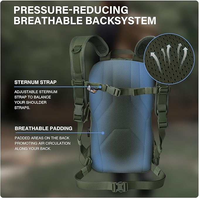 Mardingtop 15L Tactical MOLLE Hydration Backpack – Small Military Bag for Motorcycle, Hiking, Riding, Biking & EDC Daypack