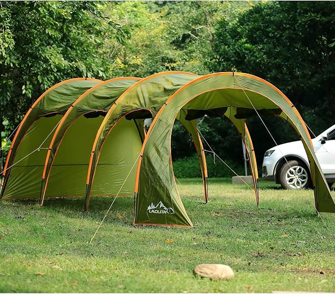 Car Tent Tour Portable Waterproof Car Rear Tent Outside Camping Shelter Outdoor Car Tent Trailer Tent Roof Top for Beach Green