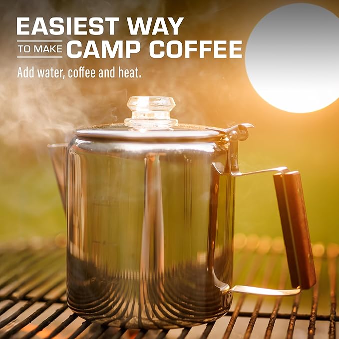 COLETTI Bozeman Percolator Coffee Pot — NO Aluminum or Plastic [6 cup]