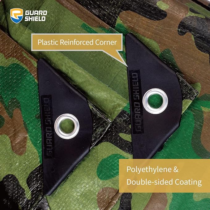 GUARD SHIELD Lightweight Camo Tarp Camouflage Tarps Waterproof 16x20 Feet Poly Cover 6mil