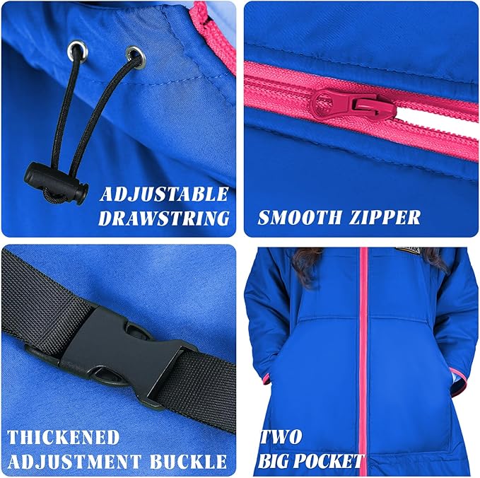 Hooded Poncho Blanket, Wearable Camping Blankets, Large Stadium Poncho Windproof & Water-Repellent, 75 * 55 inch, Portable & Warm, for Outdoor, Sports, Concerts, Travel, Picnic, Car, Survival, Hunting