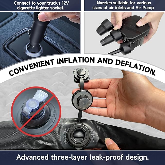 Umbrauto Truck Bed Air Mattress for 5.5-5.8ft Full Size Short Bed, Inflatable Airbed with Pump – Perfect for Autumn Camping, Road Trips, and Outdoor Use