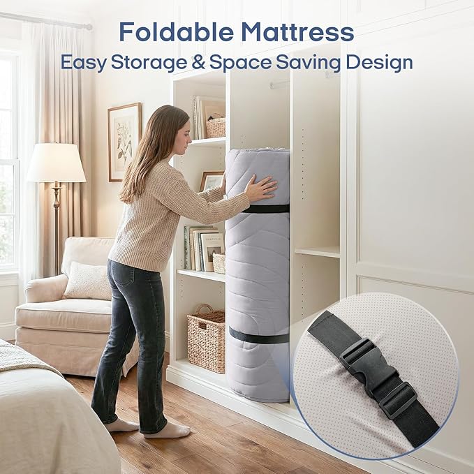 ZonLi Japanese Floor Mattress Futon Mattress, 2.5'' Thick Tatami Mat Foldable Mattress, Twin Size 80''x39'' Japanese Bed Sleeping Pad for Adults, Bedroom Dorm Camping
