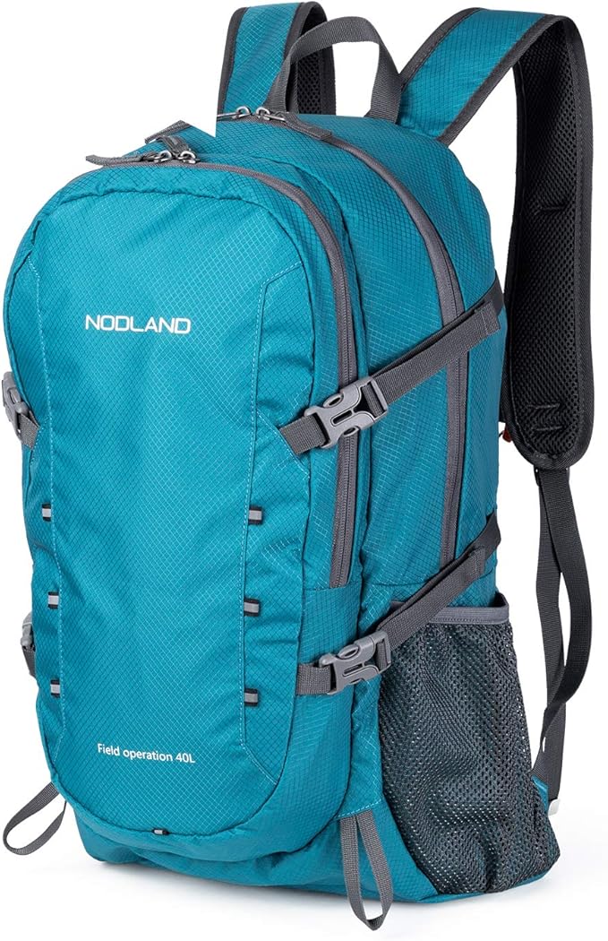 NODLAND Lightweight Backpack Travel 40L Foldable Water-Resistant Daypack, Hiking Outdoor Camping Rucksack for Men Women
