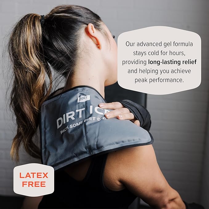 Dirt Ice - Gel Ice Pack - Small 2 Pack - 11.5"x7.5" - Ice Packs for Injuries Reusable – Reduce Swelling & Bruising - Pain Relief - Shoulder, Neck, Back, Elbow, Foot & Knee Ice Pack Wrap - Cold Pack