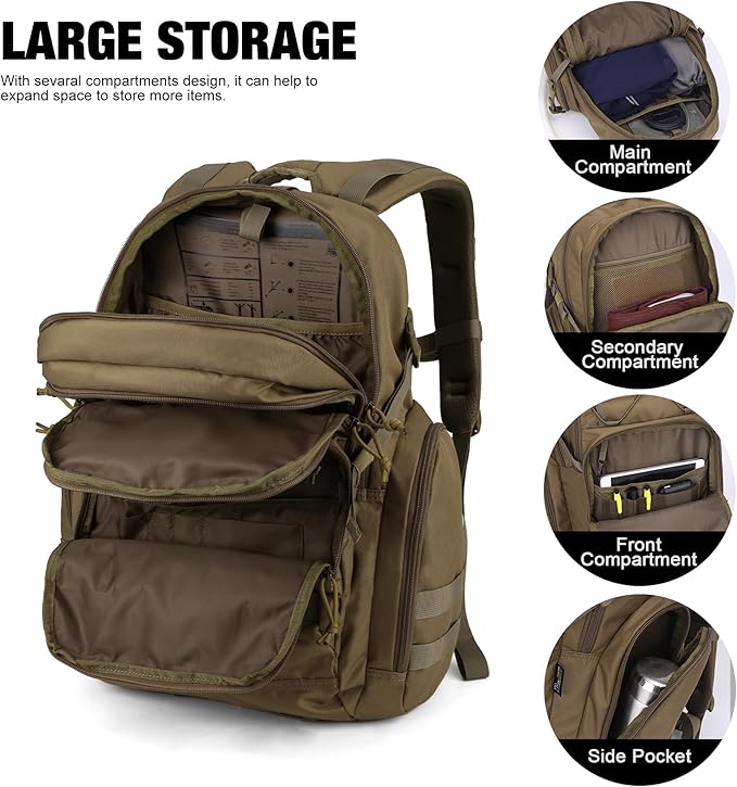 Mardingtop Military Tactical Backpack for Men 40L Molle Rucksack Assault Pack EDC Daypack for Hiking,Travel,Camping, Hunting