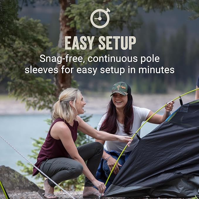 Coleman Sundome Dark Room 4/6 Person Tent, Blocks 90% of Sunlight to Keep Inside Cool, Weatherproof Tent with Rainfly Sets Up in Minutes