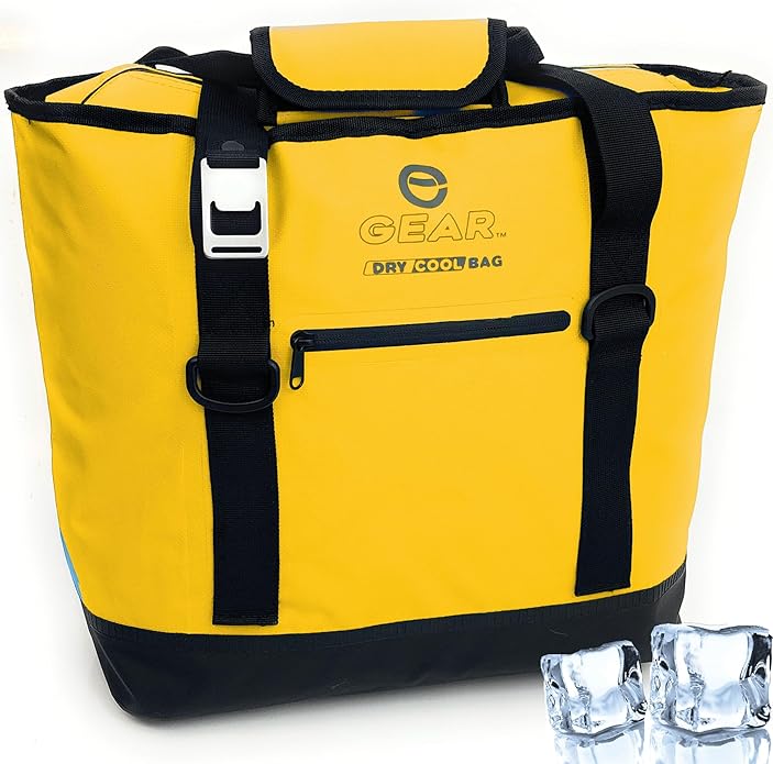 Enthusiast Gear Dry Bag Cooler Tote – Collapsible, Waterproof and Leak-Proof Soft Sided Cooler Bag - Pool, Beach - 20 or 36 Cans