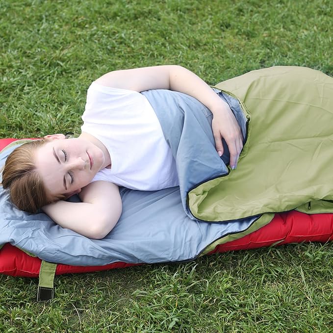 REDCAMP Ultra Lightweight Sleeping Bag for Backpacking, Hiking, Comfort for Adults Warm Weather, with Compression Sack
