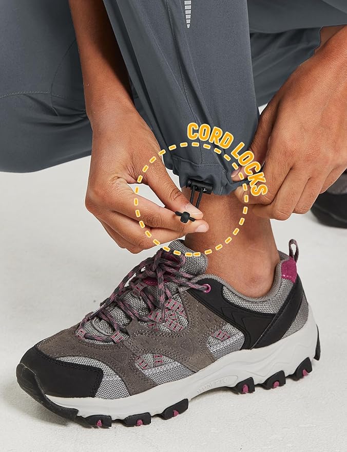 baleaf Women's Hiking Pants Quick Dry Lightweight Water Resistant Elastic Waist Cargo Pants for All Seasons