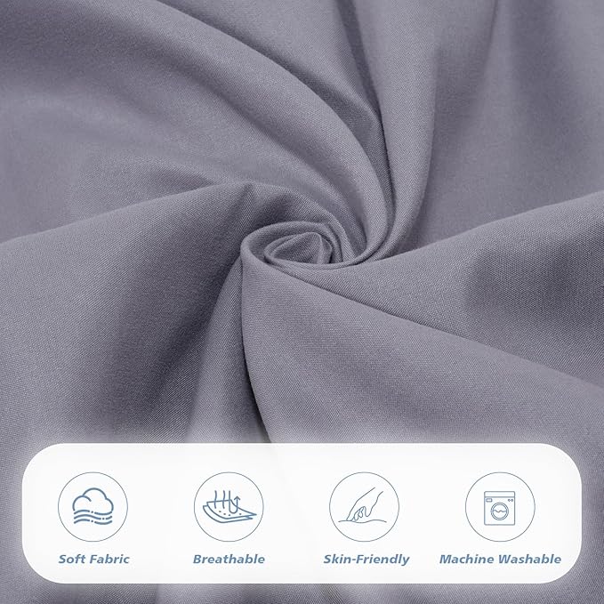 Twin Fitted Sheet (Bottom Sheet Only) Compatible with Milliard Trifold Mattress Folding Mattress, Ultra Soft & Breathable Cover for Camp Bunk Rvs Bed(Gray,Twin,6")