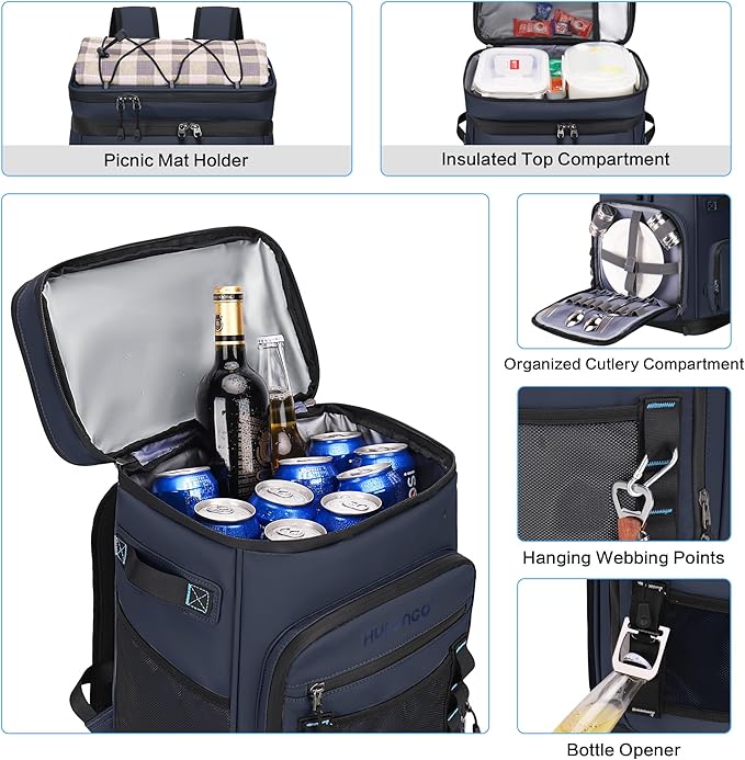 48Cans Cooler Backpack, Waterproof Insulated Backpack Cooler for Men & Women, Leakproof