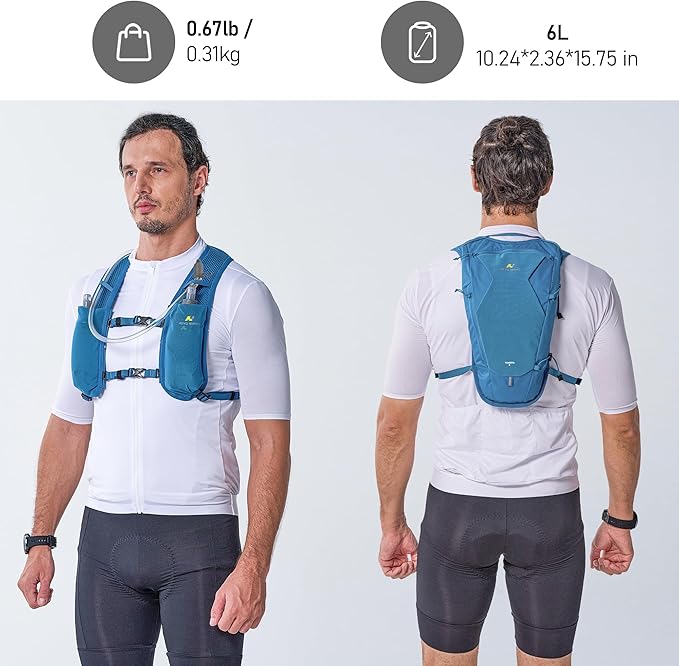 N NEVO RHINO Hydration Backpack,8L Water Backpack with 50 oz /1.5L Water Bladder Bike Hydration Pack for Men Women,Lightweight Hiking Backpack Hydro Water Daypack for Cycling Hiking
