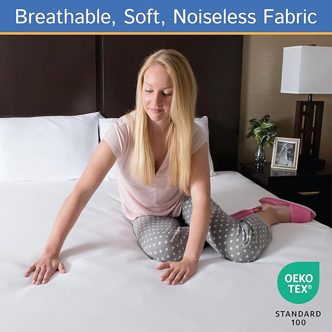 Full Size Mattress or Box Spring Encasement (8"-11" Depth) Waterproof Zippered Protector Hypoallergenic Premium Bedbug Double Size Bed Cover Protects from Dust White