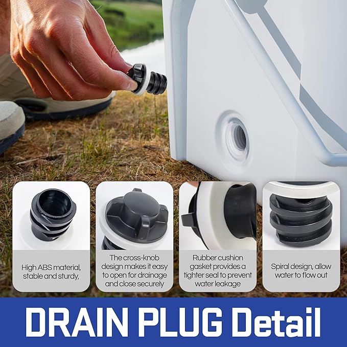 Cooler Plug Replacement for YETI, (2+1) Pack Cooler Drain Plug Compatible with YETI & RTIC Coolers, Leak-Proof Plug Replacement for YETI Tundra, RTIC Coolers, Cooler Part