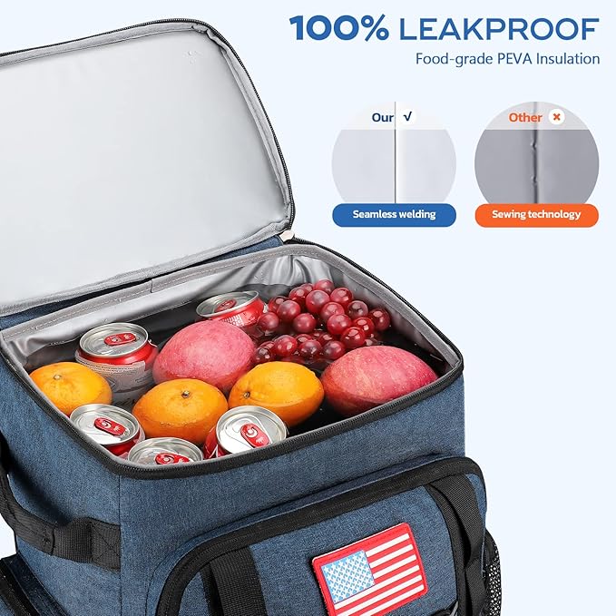 Maelstrom Cooler Backpack,50 Can Insulated Soft Backpack Cooler,Portable Lightweight Leakproof Cooler Bag,Large Capacity Beach Cooler,Waterproof Lunch Backpack for Men Women