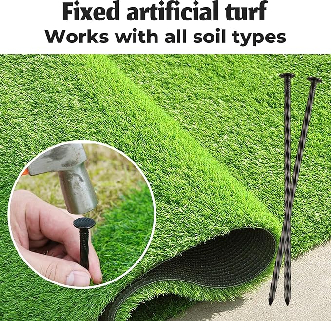 9-Inch Black Spiral Metal Landscapes Spikes, 100 Pcs Heavy Duty Garden Stakes for Paver Edging, Weed Barriers, Camping Tent, Artificial Turf, Etc