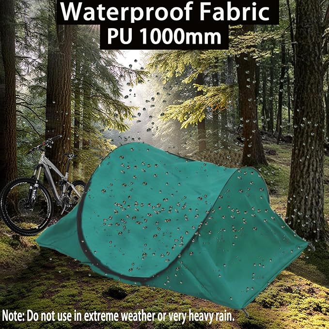 Portable Camping Tent with Double Door Design, Folding Mosquito Net Shelter with Storage Bag, Army Green